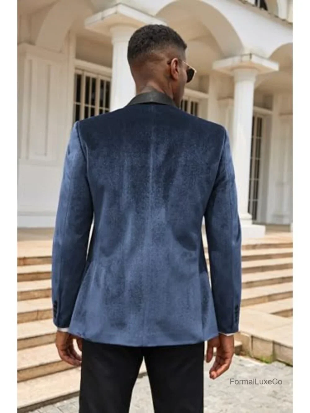 Men's Velvet Tuxedo Jacket One Button Slim Fit Shawl Collar Wedding Blazer